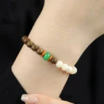 Natural Verawood Bracelet With Shoushan Stone - Image 2