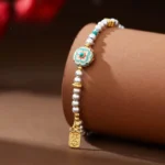 Enameled Agate & Turquoise Silver Bracelet - Image 4