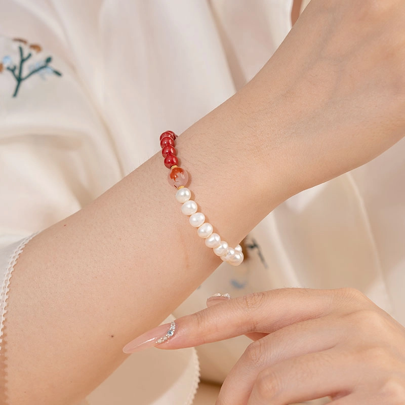 s925-4.png Pearl & Cinnabar Bracelet Pray For Blessings - Image 2