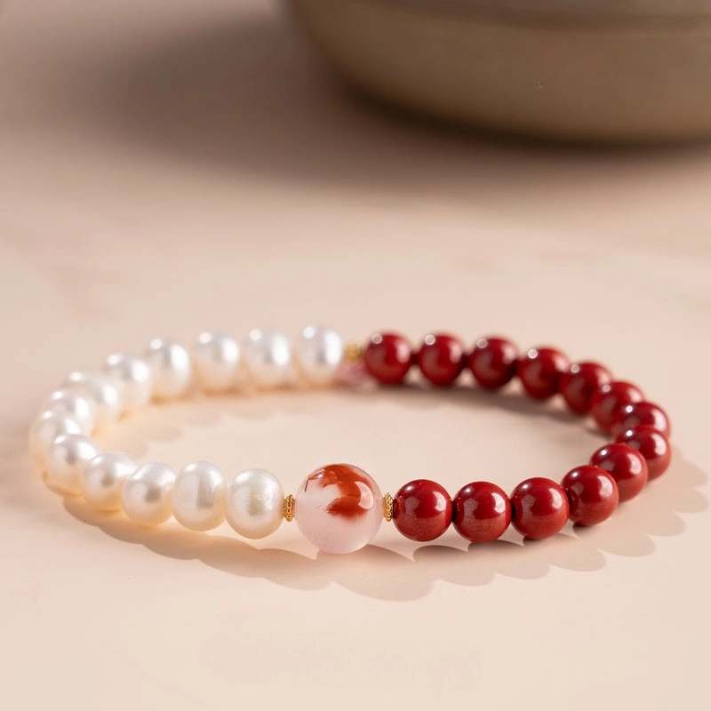 s925-8.jpg Pearl & Cinnabar Bracelet Pray For Blessings - Image 5