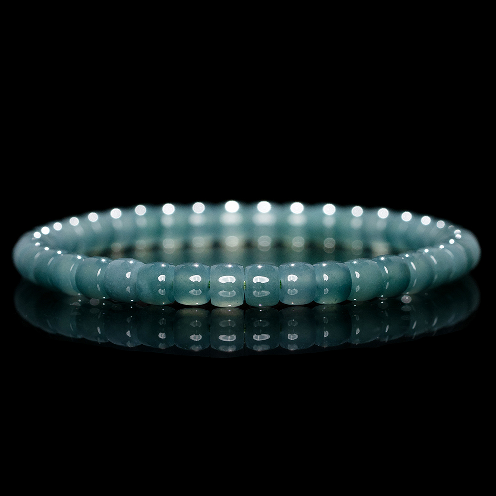 Blueish-Green-Jadeite-Jade-Bracelet.webp Blueish Green Jadeite Jade Bracelet(6mm) - Image 1