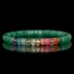 Rainbow African Green Jade Bracelet（6mm）