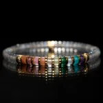 Rainbow Seven Chakra Moonstone Bracelet（5mm）
