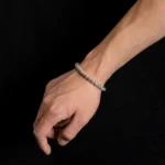 Twist Silver Bead Bracelet（7mm） - Image 2